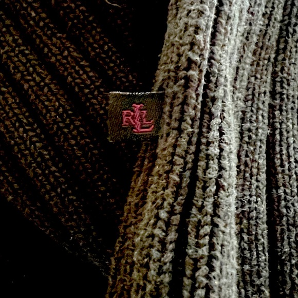 Cute army green cotton knit Lauren Ralph Lauren Button Up Turtle neck sweater M - Picture 13 of 13